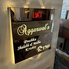 Name plate in only acrylic